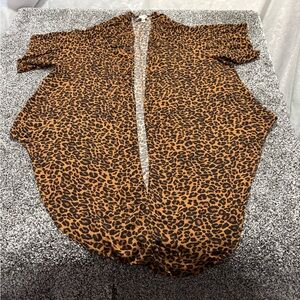 Terra & sky Leopard Print Open Front Cardigan size 2x
